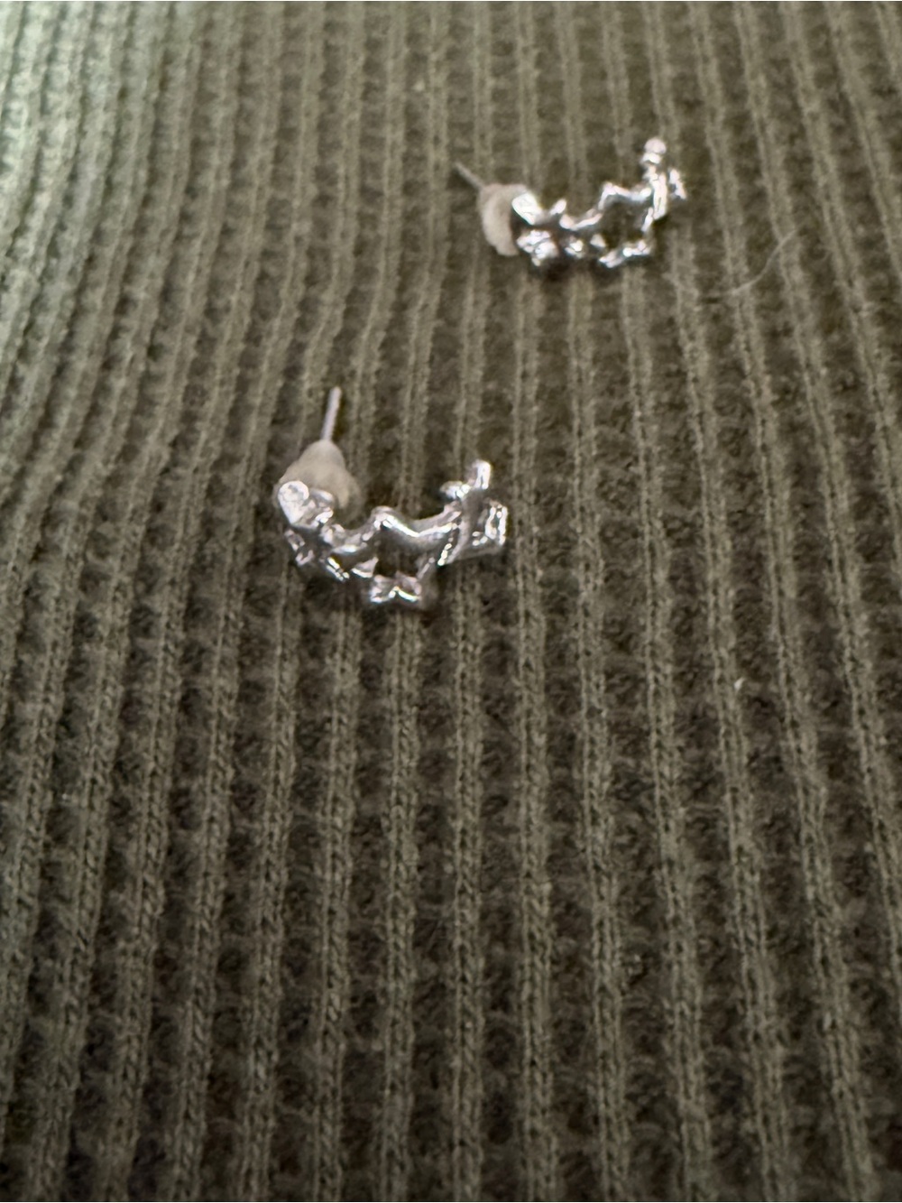 Silver Star Cluster Hoop Stud Earrings